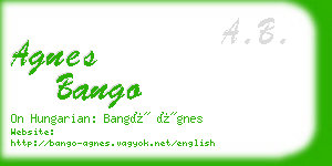 agnes bango business card